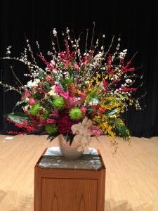 講演会や式典のお花もやっていますよ。｜「花工房　浪漫」　（愛知県小牧市の花キューピット加盟店 花屋）のブログ