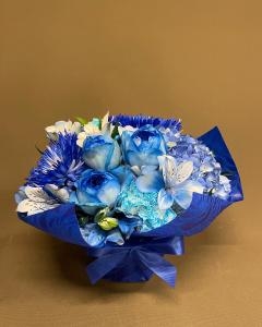 青い薔薇のアレンジメント。｜「花工房　浪漫」　（愛知県小牧市の花キューピット加盟店 花屋）のブログ