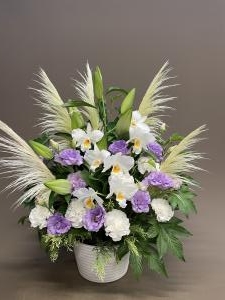 御供のお花にパンパスグラス|「花工房　浪漫」　（愛知県小牧市の花屋）のブログ
